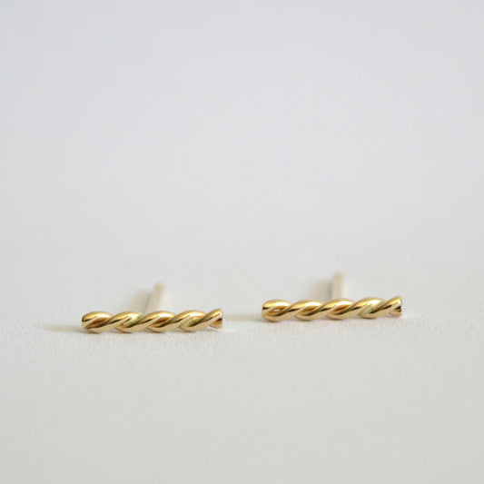 14k Rope Bar Studs