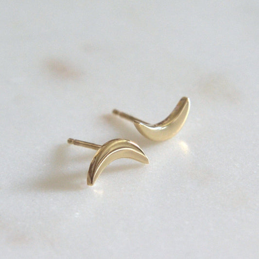 14k Moon stud earrings