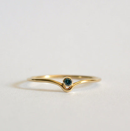 14k Blue Diamond Ring