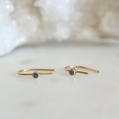 14k Tanzanite Arc Earrings