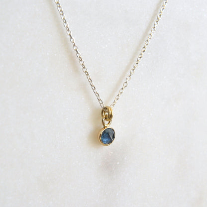 14k & Silver Montana Sapphire Necklace