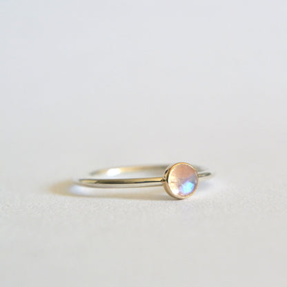 14k & Silver Moonstone Ring