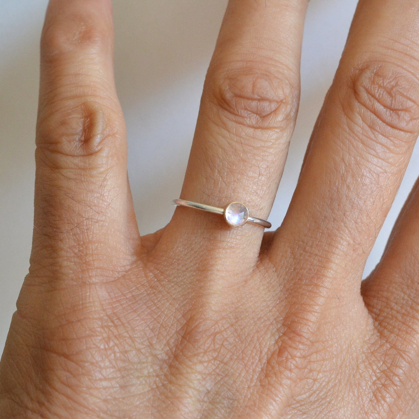 14k & Silver Moonstone Ring