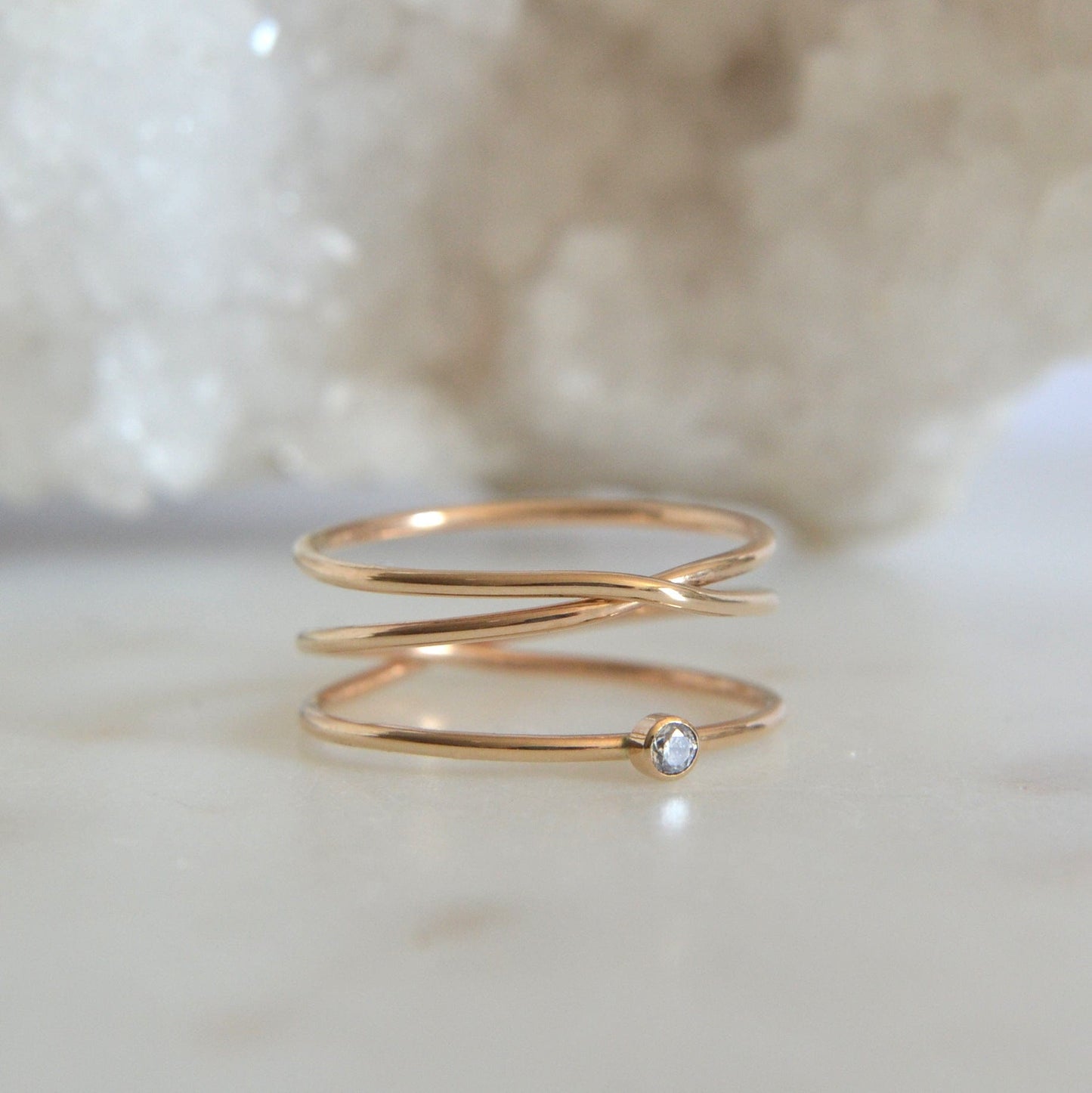 14k Diamond Wrap Ring