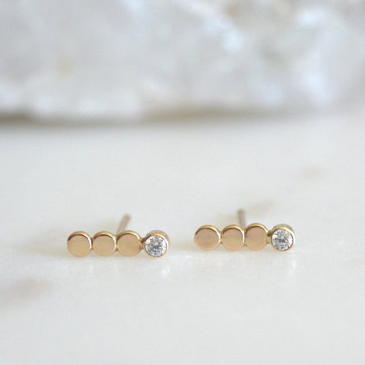 14k Diamond Bar Earrings