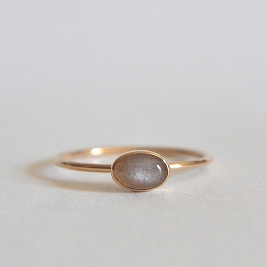 14k Oval Choco Moonstone Ring