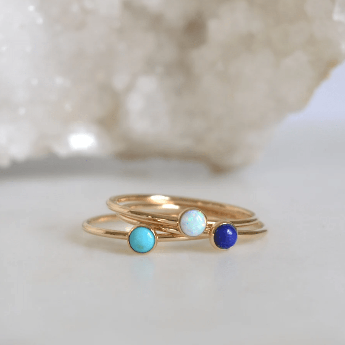 14k Opal Turquoise & Lapis Set