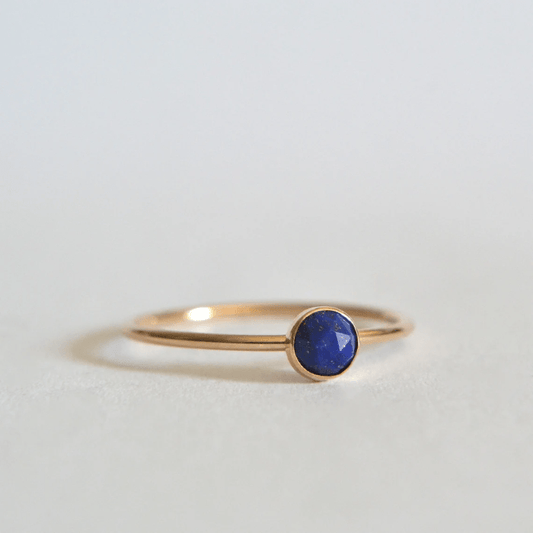 14k Rose Cut Lapis Lazuli Ring