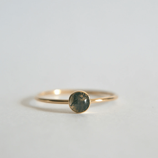 14k Nina Moss Agate Ring