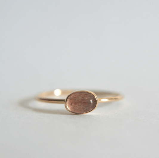 14k Oval Strawberry Ring