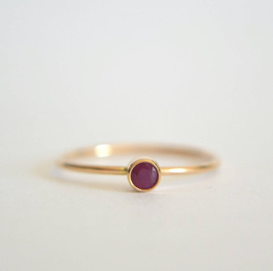 Dainty 14k Gold Ruby Ring