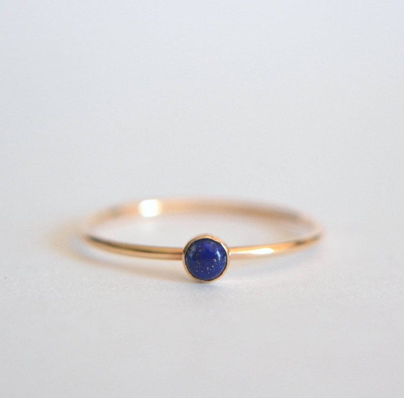 Dainty lapis lazuli ring