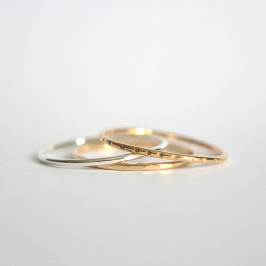 Dainty hammered bands